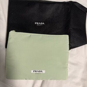 Prada cosmetic Pouch in Mint Green Beauty Pouch with dust bag! NWOT!